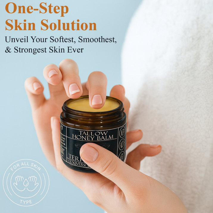 Organic Grass-Fed Beef Tallow Balm with Raw Honey